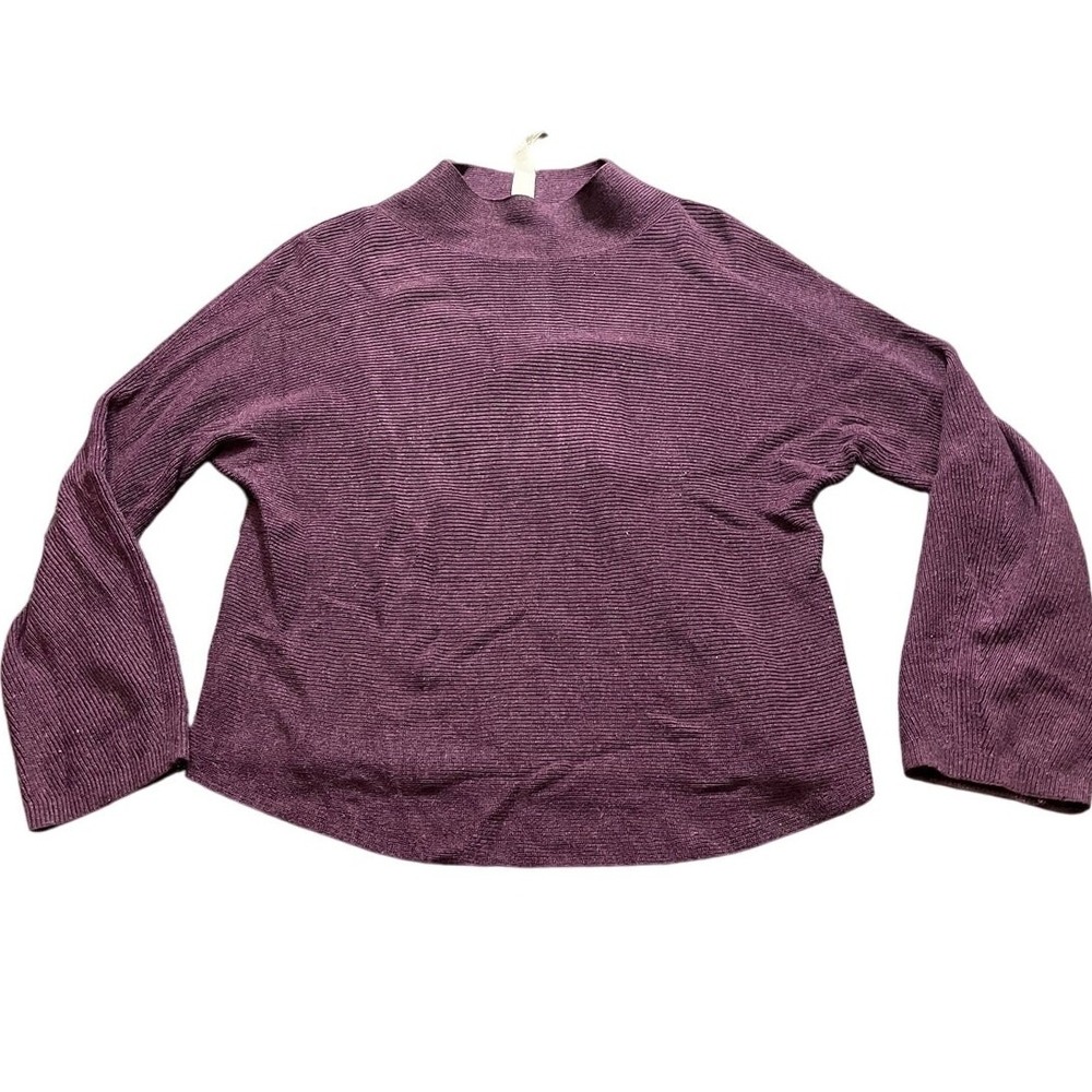 Lululemon Sweater Womens XS/S Purple Ribbed Knit Mock Neck Boxy LW3FJ0S